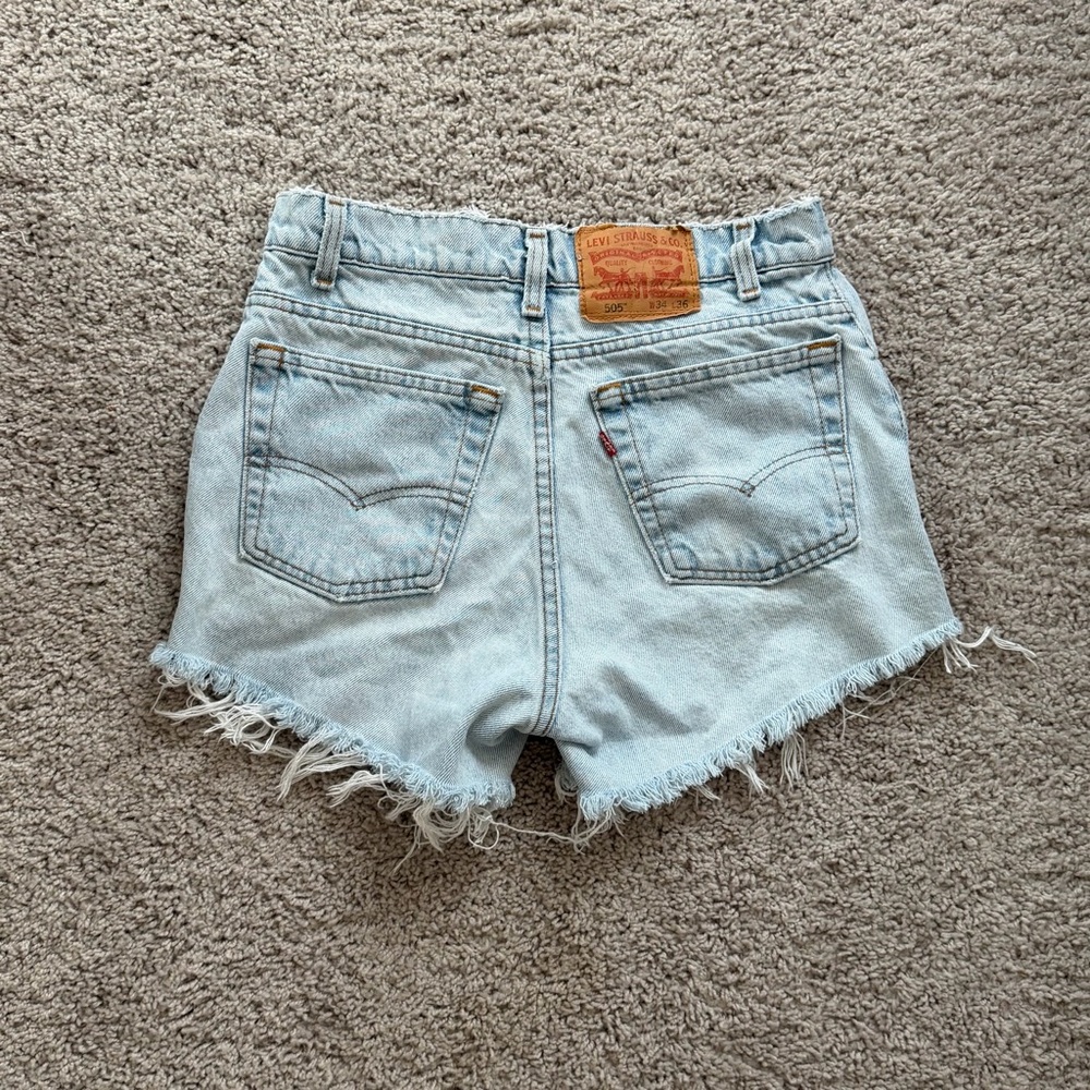Levi's Light Blue Distressed Denim Shorts